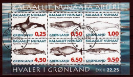 Groenland Blok Mi 10 Groenlandse Walvissen Gestempeld - Usados