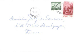 NORVEGE AFFRANCHISSEMENT COMPOSE SUR LETTRE AVION POUR LA FRANCE 1986 - Lettres & Documents