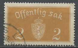 Norvège - Norway - Norwegen Service 1933-37 Y&T N°S9A - Michel N°D9 (o) - 2s  Armoirie - Dienstmarken