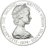 Monnaie, Îles Vierges Britanniques, Elizabeth II, Dollar, 1974, Franklin Mint - Islas Vírgenes Británicas