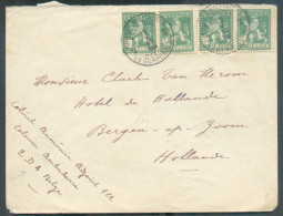 COLONNE D'AMBULANCE 2 D.A. BELGE   N°110(4) Obl. Sc POSTES MILITAIRES BELGIQUE 2 Sur Lettre Du 13-V-1915 Vers Bergen-op- - Belgische Armee