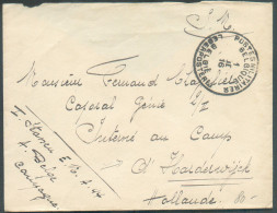 INTERNE Enveloppe En S.M. Obl. Sc POSTES MILITAIRES BELGIQUE  du 1-II-1916 Vers Caporal INTERNE Au CAMP De HARDERWIJK + - Armée Belge