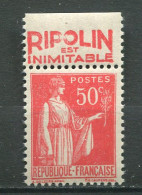 24879 FRANCE  N°283**(218 Maury) 50c. Type Paix (IIA) : Ripolin Est Inimitable  1932  TB - Ongebruikt