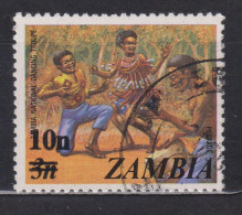 1979 Zambia / Sambia Mi:ZM 198°,Yt:ZM 186°,  Surcharges (1979)  National Dancing Troupe - Zambia (1965-...)