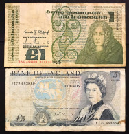 GRAN BRETAGNA Great Britain 5 Pound + Irlanda Eire 1 Pound 1983   LOTTO 2838 - 5 Pounds