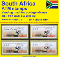 2004 Südafrika South Africa RSA Football FIFA World Cup 2010 * ATM Set Of Four MNH Frama Automatenmarken Automatici - Vignettes D'affranchissement (Frama)