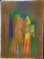 Personnage Post-cubiste .crayon Sur Papier.(Tesson) 320 X 240 Mm. - Tekeningen