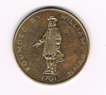 # FOUNDED BY WILLIAM PENN 1701 - SEAL OF THE CITY OF PHILADELPHIA - Monete Allungate (penny Souvenirs)