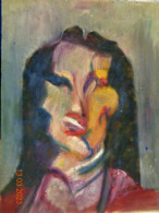 Personnage Post-cubiste .acryliques Sur Papier,vernis.(Tesson)325 X 250 Mm. - Acryl