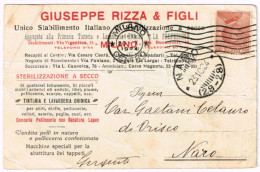 ITALY 1924 CARTOLINA PUBBLICITARIA RIZZA CON C.30 - Publicité