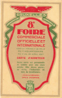Publicité - 8e Foire Commerciale Officielle Et Internationale - Carte D'acheteur  - Carte Postale Ancienne - Advertising