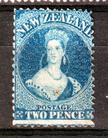 NEW ZEALAND QV CHALON  2 PENNY BLUE PERF.10X121/4 UNUSED NO GUM - Nuovi