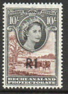 Bechuanaland 1961 R1 On 10/- Definitive Surcharge, Type II Central, MNH, SG 167b (BA3) - 1885-1964 Bechuanaland Protettorato