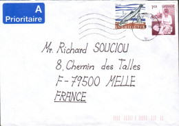 SUEDE AFFRANCHISSEMENT COMPOSE SUR LETTRE PRIORITAIRE POUR LA FRANCE 1996 - Cartas & Documentos