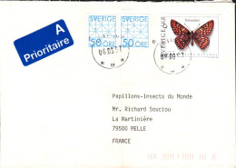 SUEDE AFFRANCHISSEMENT COMPOSE SUR LETTRE PRIORITAIRE POUR LA FRANCE 1997 - Covers & Documents