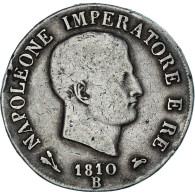 Monnaie, États Italiens, KINGDOM OF NAPOLEON, Napoleon I, 5 Lire, 1810 - Napoléonniennes