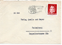 57475 - DDR - 1957 - 20Pfg Heine EF A Bf BERLIN - ... LEIPZIGER MESSE -> Westdeutschland - Lettres & Documents