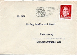 57475 - DDR - 1957 - 20Pfg Heine EF A Bf BERLIN - ... LEIPZIGER MESSE -> Westdeutschland - Briefe U. Dokumente