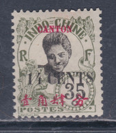 Canton N° 76 X  : 14 C. Sur 35 C. Vert-olive Trace De Charnière Sinon TB - Unused Stamps