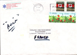 CANADA AFFRANCHISSEMENT COMPOSE SUR LETTRE POUR LA FRANCE 1996 - Cartas & Documentos