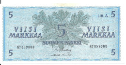 FINLANDE 5 MARKKA 1963 AUNC P 103 - Finland