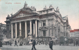 BELGIQUE - Bruxelles - La Bourse - Animée - Voiture - Carte Postale Ancienne - Autres & Non Classés