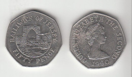 Jersey 50p Fifty Pence Coin Decimal 1990 (Large Format) Circulated - Jersey