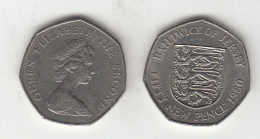 Jersey 50p Fifty Pence Coin Decimal 1980 (Large Format) Circulated - Jersey