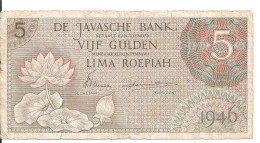 INDES NEERLANDAISES 5 GULDEN 1946 VF P 88 - Indes Neerlandesas