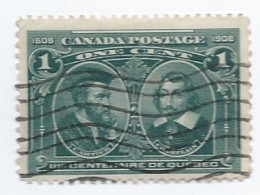 17171) Canada 1908 Quebec Postmark Cancel - Used Stamps