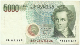 Italia - 5000 Lire - D. 04.01.1985 - Pick: 111.b- Serie KB - V. Bellini - Ciampi & Speziali - 5.000 - 5.000 Lire