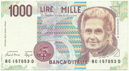 Italia - 1000 Lire - D. 03.10.1990 - Pick: 114.a - Serie BC - M. Montessori - Ciampi & Speziali - 1.000 - 1000 Lire