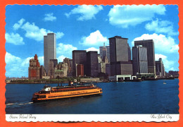 CPSM GF NEW YORK " Staten Island Ferry " World Trade Center - Manhattan