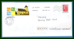 PAP Beaujard Repiqué Vou + Cachet Mairie OMEC 2014 (pas Com.!) Petit Village Indre Et Loire - PAP : Bijwerking /Beaujard