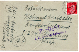 57516 - Deutsches Reich - 1944 - 12Pfg Hitler EF A Bf LANDSBERG -> Strassburg, M Stpl "Zurueck Z.Zt Nicht Zu Befoerdern" - Covers & Documents