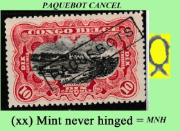 1909 * CONGO BELGE / BELGIAN CONGO COB 051 PAQUEBOT LANDSCAPES (PLURAL) ( X 1 Stamp MH) ORIGINAL GUM & WITH FRAME - Unused Stamps