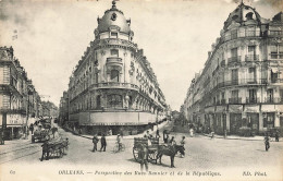 Orléans * Perspective De La Rue Bannier Et La Rue De La République * Grand Café De La Rotonde * Attelage - Orleans