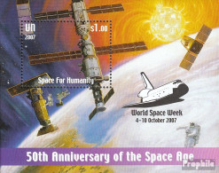 UNO - New York Block27I (kompl.Ausg.) Postfrisch 2007 Weltraumfahrt - Space Week - Blokken & Velletjes