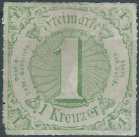 Germania-Germany-Deutschland,Taxis,1865 Colored Print On White Paper-Rouletted Perforation, 1Kr,Mint,Value:€15,00 - Postfris