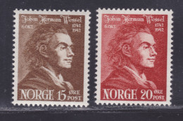 NORVEGE N°  242 & 243 * MLH Neufs Avec Charnière, B/TB (D9927) Poète Johan Herman Wessel - 1942 - Unused Stamps