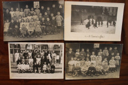 CPA Lot De 4 Cartes Photo Enfants écoles Cover - Andere & Zonder Classificatie