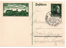57535 - Deutsches Reich - 1938 - 6Pfg GAKte "Parteitag" SoStpl NUERNBERG - NSKK ZELTLAGER ... -> Braunschweig - Lettres & Documents