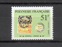 POLYNESIE  SERVICE  N°  26   NEUF SANS CHARNIERE COTE  2.70€     TIMBRE SUR TIMBRE CACHET - Dienstzegels