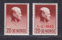 NORVEGE N°  236 & 236A ** MNH Neufs Sans Charnière, B/TB (D9934) Effigie De Vidkun Quisling - 1942 - Neufs