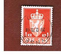 NORVEGIA (NORWAY) -   SG O485   -  1972  OFFICIAL STAMPS: ARM 1 KR RED       - USED° - Oficiales