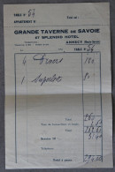 Grande Taverne De Savoie Et Splendid Hôtel, Annecy (Haute-Savoie), Facture - Sports & Tourisme