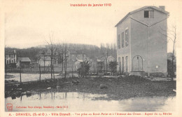 CPA 91 DRAVEIL / INONDATIONS 1910 / VILLA DRAVEIL / VUE PRISE AU ROND POINT DE L'AVENUE DES ORMES / Cliché Rare - Draveil