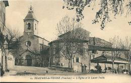 CPA 84 BEAUMES De VENISE LAVOIR PUBLIC (disparu) Et L'EGLISE JOLI PLAN - Beaumes De Venise