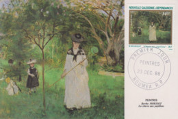 Carte Maximum  1er  Jour   NOUVELLE  CALEDONIE   Oeuvre  De  Berthe   MORISOT   1986 - Maximumkarten