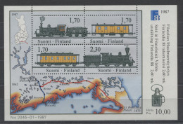 Finland - 1987 Mail Carriage By Rail Block MNH__(TH-9285) - Blocks & Kleinbögen